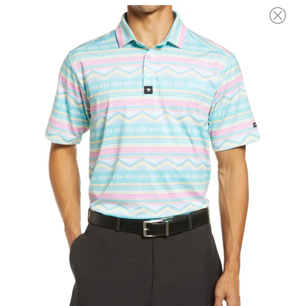 Bad Birdie Men’s Geo Stripe golf polo in M